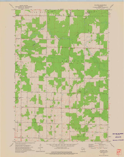 United States Geological Survey Kalinke, WI (1973, 24000-Scale) digital map