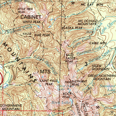 United States Geological Survey Kalispell, MT (1957, 250000-Scale) digital map