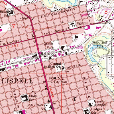 United States Geological Survey Kalispell, MT (1962, 24000-Scale) digital map