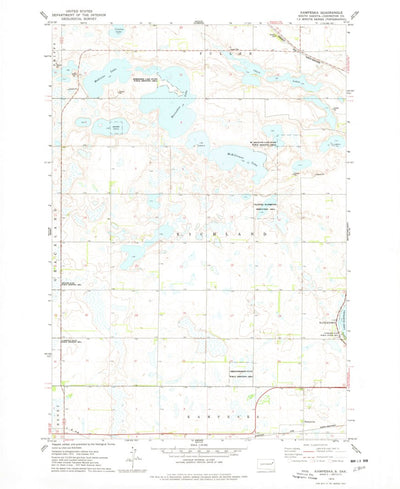 United States Geological Survey Kampeska, SD (1973, 24000-Scale) digital map