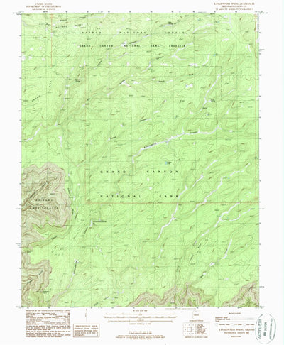 United States Geological Survey Kanabownits Spring, AZ (1988, 24000-Scale) digital map