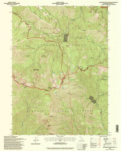 United States Geological Survey Kangaroo Mountain, CA (1996, 24000-Scale) digital map