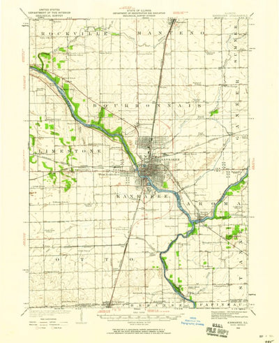 United States Geological Survey Kankakee, IL (1922, 62500-Scale) digital map