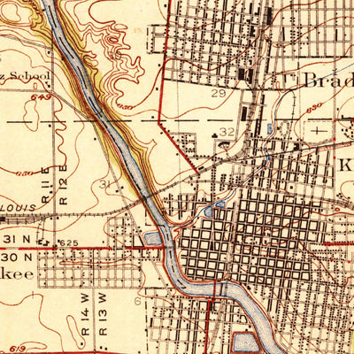 United States Geological Survey Kankakee, IL (1924, 62500-Scale) digital map