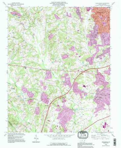 United States Geological Survey Kannapolis, NC (1993, 24000-Scale) digital map