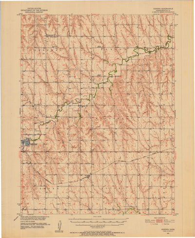 United States Geological Survey Kanona, KS (1951, 62500-Scale) digital map