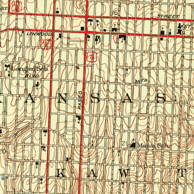 United States Geological Survey Kansas City, MO-KS (1940, 31680-Scale) digital map