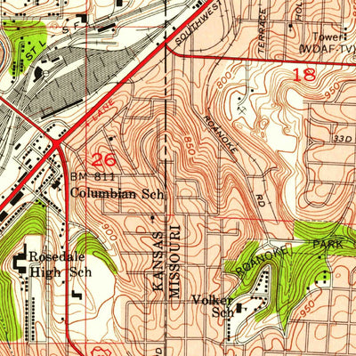 United States Geological Survey Kansas City, MO-KS (1957, 24000-Scale) digital map