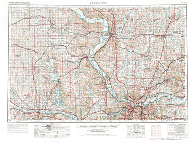 United States Geological Survey Kansas City, MO-KS-NE (1956, 250000-Scale) digital map