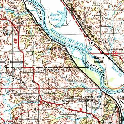 United States Geological Survey Kansas City, MO-KS-NE (1956, 250000-Scale) digital map