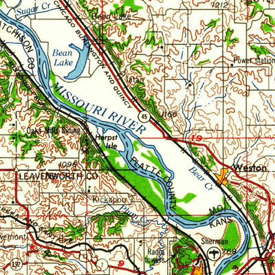 United States Geological Survey Kansas City, MO-KS-NE (1960, 250000-Scale) digital map