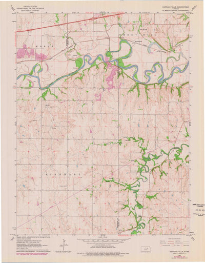United States Geological Survey Kansas Falls, KS (1964, 24000-Scale) digital map