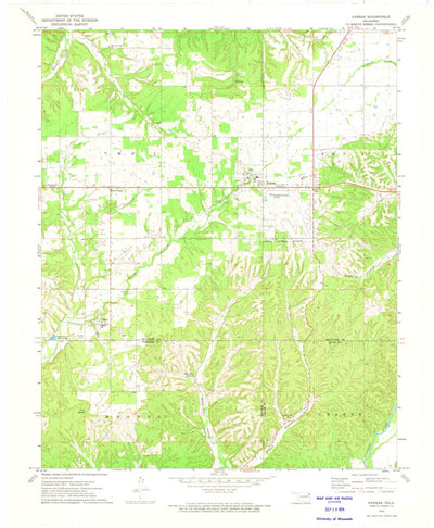 United States Geological Survey Kansas, OK (1972, 24000-Scale) digital map