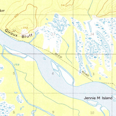 United States Geological Survey Kantishna River D-1, AK (1953, 63360-Scale) digital map