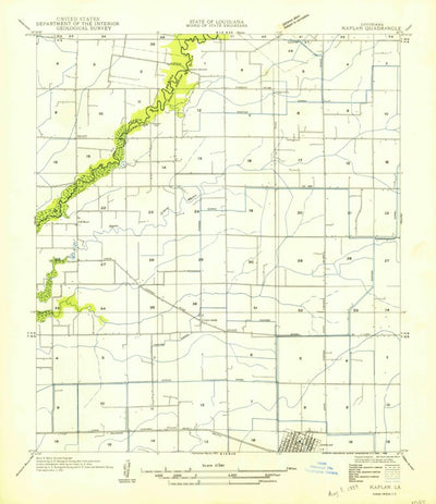 United States Geological Survey Kaplan North, LA (1954, 31680-Scale) digital map