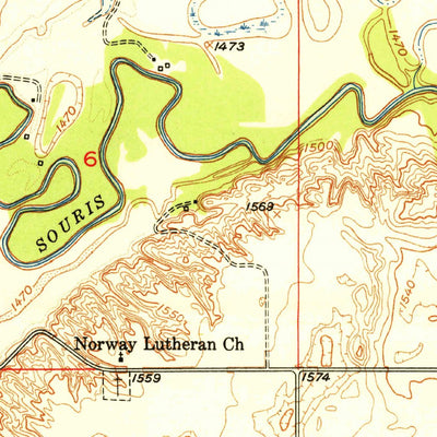 United States Geological Survey Karlsruhe NE, ND (1950, 24000-Scale) digital map