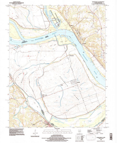 United States Geological Survey Kaskaskia, IL-MO (1993, 24000-Scale) digital map