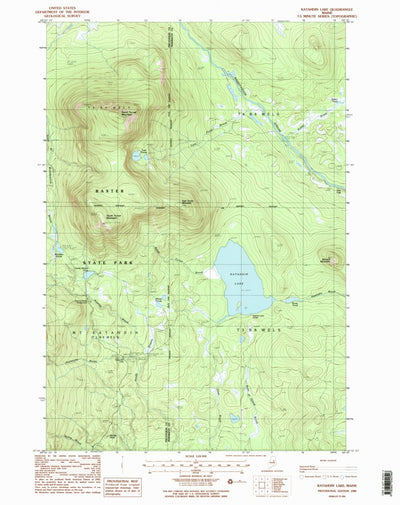 United States Geological Survey Katahdin Lake, ME (1988, 24000-Scale) digital map
