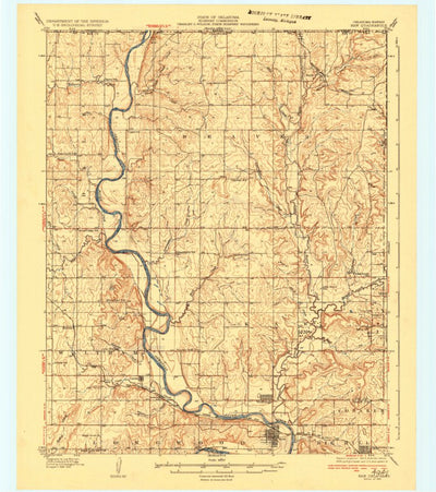 United States Geological Survey Kaw, OK-KS (1935, 62500-Scale) digital map