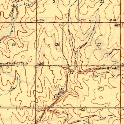 United States Geological Survey Kaw, OK-KS (1935, 62500-Scale) digital map