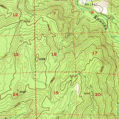 United States Geological Survey Kaweah, CA (1957, 62500-Scale) digital map