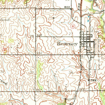 United States Geological Survey Kearney, MO (1942, 62500-Scale) digital map