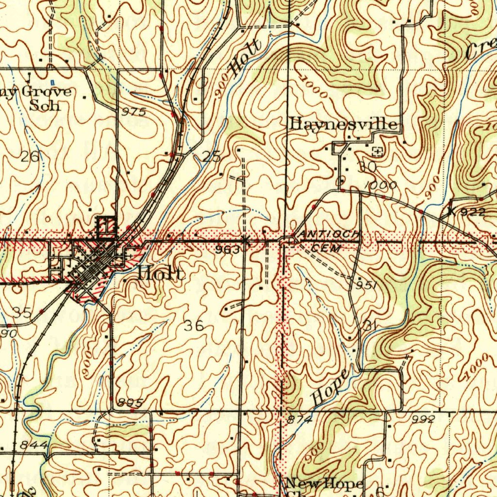 Kearney, MO (1945, 62500-Scale) Map by United States Geological Survey ...