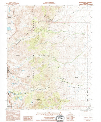 United States Geological Survey Kearsarge Peak, CA (1992, 24000-Scale) digital map