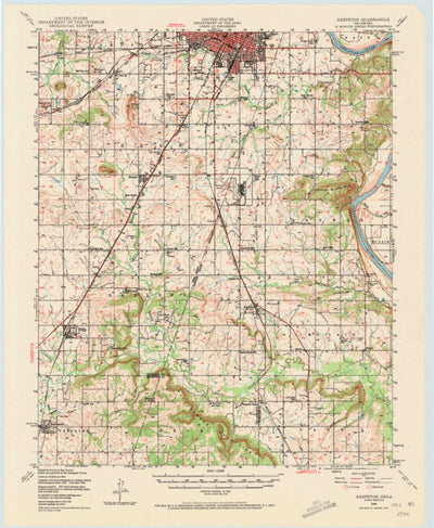 United States Geological Survey Keefeton, OK (1948, 62500-Scale) digital map