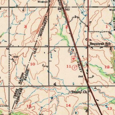 United States Geological Survey Keefeton, OK (1948, 62500-Scale) digital map