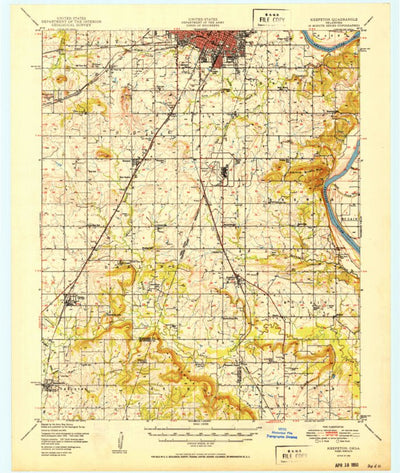 United States Geological Survey Keefeton, OK (1950, 62500-Scale) digital map