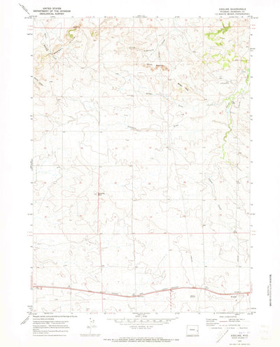 United States Geological Survey Keeline, WY (1970, 24000-Scale) digital map