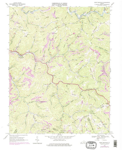 United States Geological Survey Keen Mountain, VA (1968, 24000-Scale) digital map