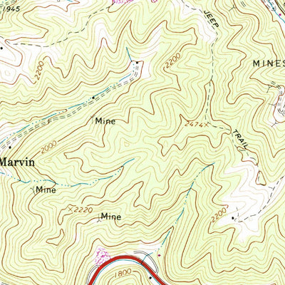 United States Geological Survey Keen Mountain, VA (1968, 24000-Scale) digital map