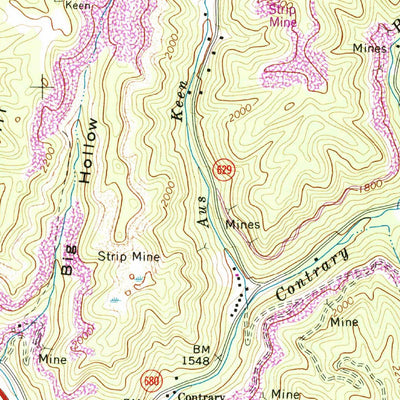 United States Geological Survey Keen Mountain, VA (1968, 24000-Scale) digital map