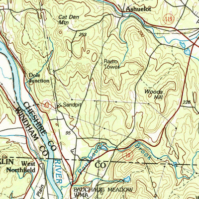 United States Geological Survey Keene, NH-MA-VT (1986, 100000-Scale) digital map
