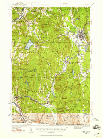 United States Geological Survey Keene, NH-VT (1932, 62500-Scale) digital map