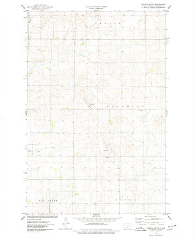 United States Geological Survey Keever Butte, ND (1975, 24000-Scale) digital map