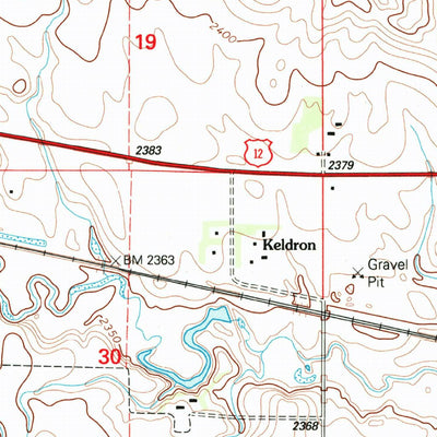 United States Geological Survey Keldron, SD-ND (1998, 24000-Scale) digital map