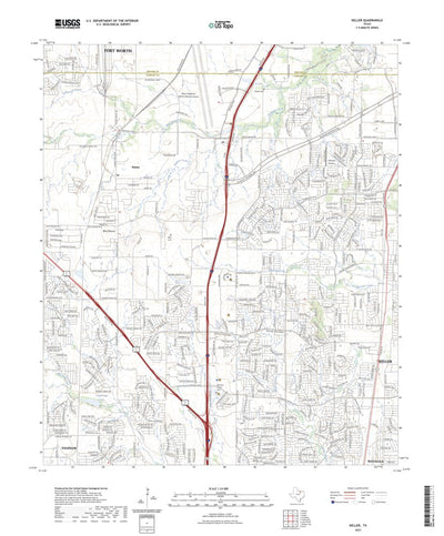 United States Geological Survey Keller, TX (2023, 24000-Scale) digital map