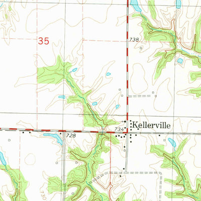 United States Geological Survey Kellerville, IL (1981, 24000-Scale) digital map