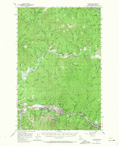 United States Geological Survey Kellogg, ID (1957, 62500-Scale) digital map