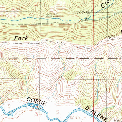 United States Geological Survey Kellogg West, ID (1985, 24000-Scale) digital map