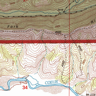United States Geological Survey Kellogg West, ID (1996, 24000-Scale) digital map