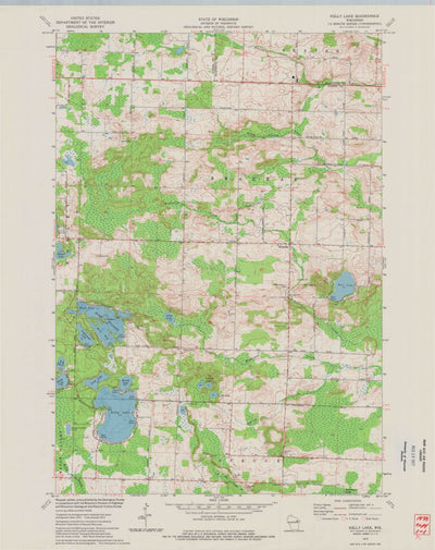 United States Geological Survey Kelly Lake, WI (1973, 24000-Scale) digital map