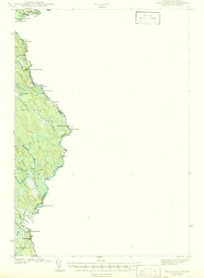 United States Geological Survey Kellyland, ME (1942, 62500-Scale) digital map