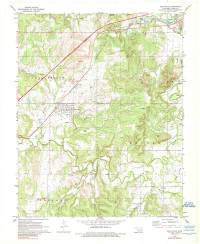 United States Geological Survey Kellyville, OK (1972, 24000-Scale) digital map