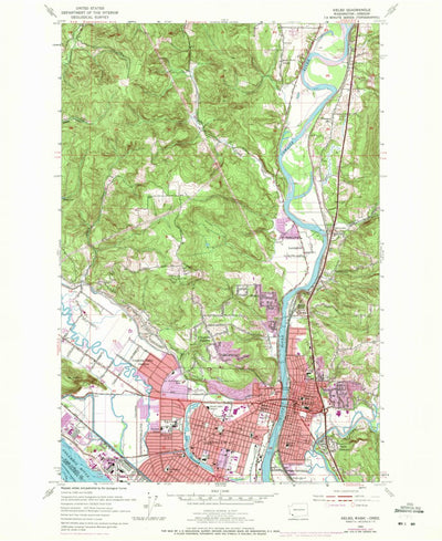 United States Geological Survey Kelso, WA-OR (1953, 24000-Scale) digital map