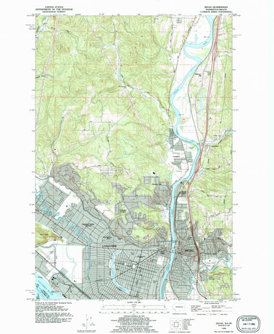 United States Geological Survey Kelso, WA-OR (1990, 24000-Scale) digital map