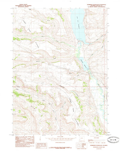 United States Geological Survey Kemmerer Reservoir, WY (1985, 24000-Scale) digital map